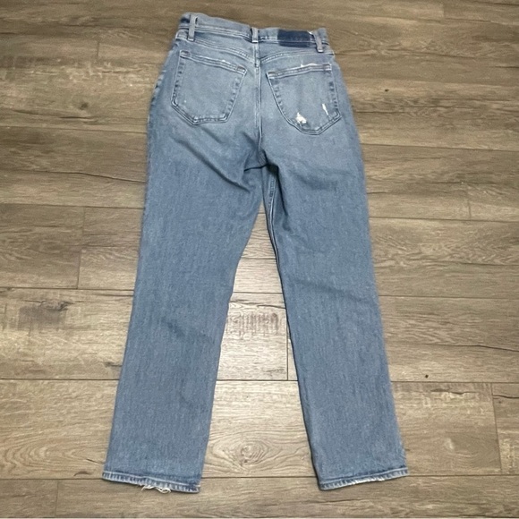 Abercrombie & Fitch Ultra High Rise Ankle Straight Jeans Distressed Sz 27 4L - Picture 2 of 15